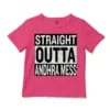 Straight Outta Andhra Mess Unisex Toddler T-Shirt in Hot Pink Color