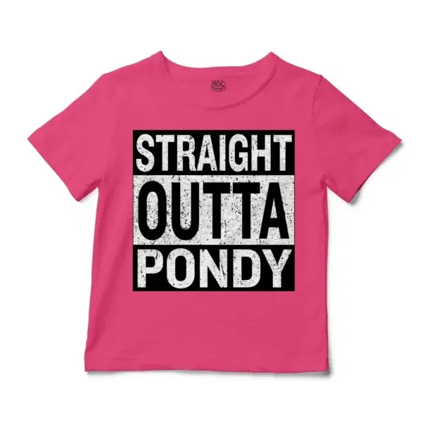 Straight Outta Pondy Unisex Toddler T-Shirt in Hot Pink Color