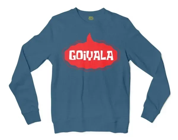 Goiyala Men/Unisex Long Sleeve T-Shirt in Indigo Blue Color