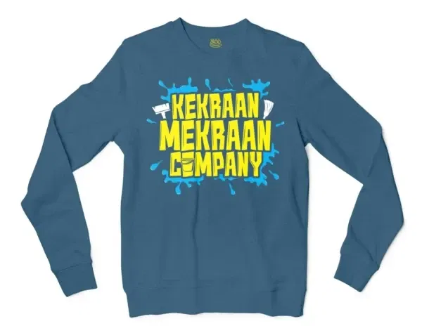 Kekraan Mekraan Company Men/Unisex Long Sleeve T-Shirt in Indigo Blue Color