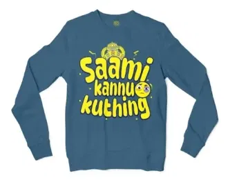 Saami Kannu Kuthing Men/Unisex Long Sleeve T-Shirt in Indigo Blue Color