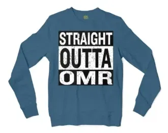 Straight Outta Omr Men/Unisex Long Sleeve T-Shirt in Indigo Blue Color