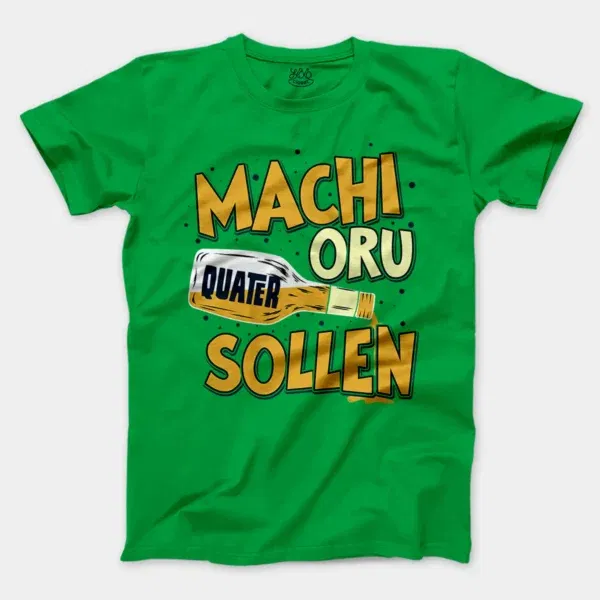 Machi Oru Quater Sollen Men/Unisex T-Shirt in Irish Green Color