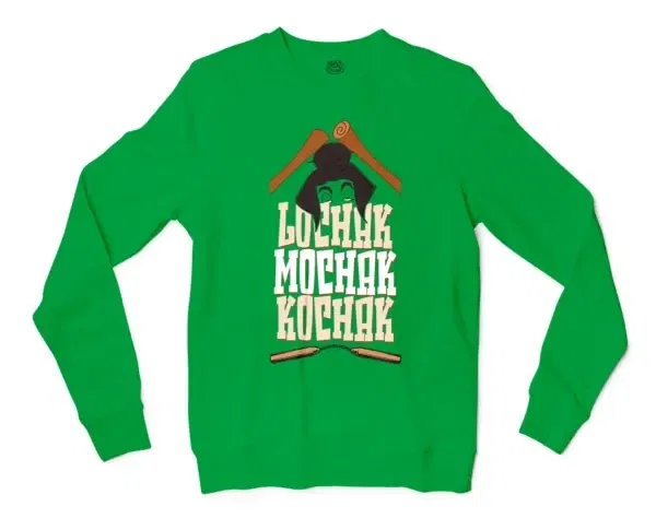 Lochak Mochak Kochak Men/Unisex Long Sleeve T-Shirt in Irish Green Color