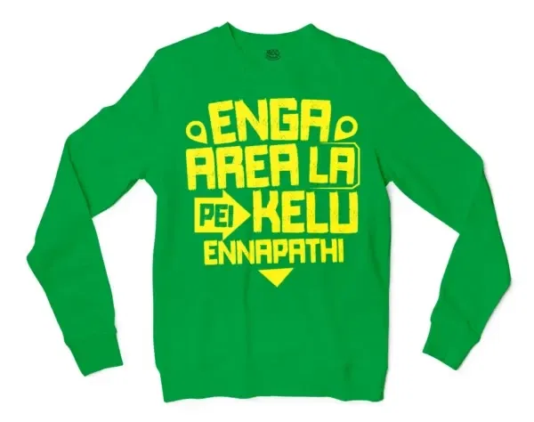 Enga Area La Pei Kelu Ennapathi Men/Unisex Long Sleeve T-Shirt in Irish Green Color