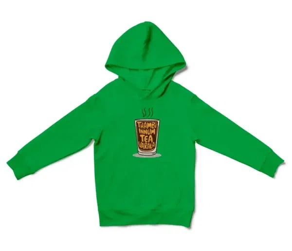 Thambi Innum Tea Varala Unisex Youth Hoodie in Irish Green Color