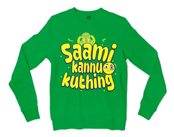 Saami Kannu Kuthing Men/Unisex Long Sleeve Sweatshirt in Irish Green Color