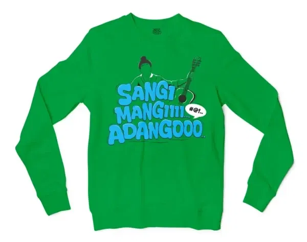 Sangi Mangiiiii….. Adangoooo Men/Unisex Long Sleeve Sweatshirt in Irish Green Color