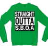 Straight Outta Sboa Men/Unisex Long Sleeve Sweatshirt in Irish Green Color