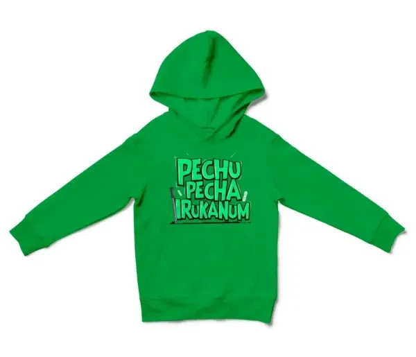 Pechu Pecha Irrukanum Unisex Youth Hoodie in Irish Green Color