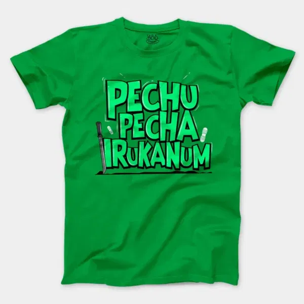 Pechu Pecha Irrukanum Men/Unisex T-Shirt in Irish Green Color