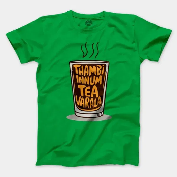 Thambi Innum Tea Varala Men/Unisex T-Shirt in Irish Green Color