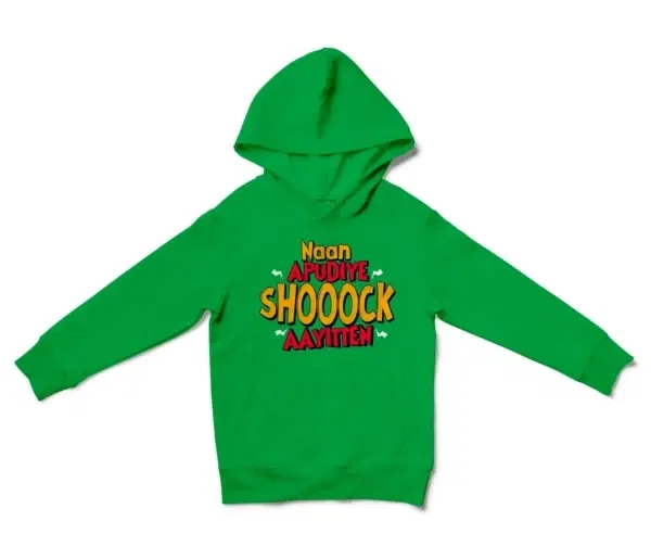 Naan Apudiye Shoooock Aayitten Unisex Youth Hoodie in Irish Green Color