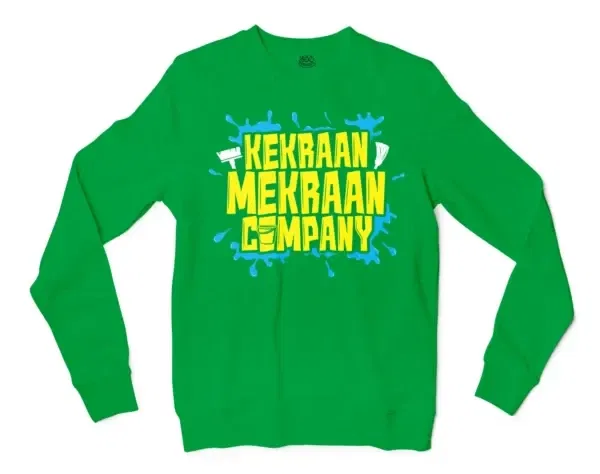 Kekraan Mekraan Company Men/Unisex Long Sleeve T-Shirt in Irish Green Color