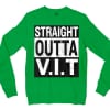 Straight Outta Vit Men/Unisex Long Sleeve Sweatshirt in Irish Green Color