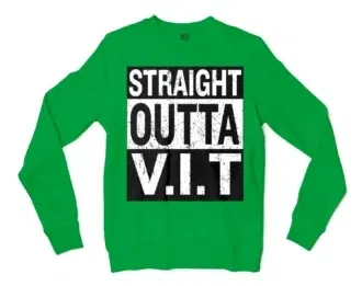 Straight Outta Vit Men/Unisex Long Sleeve Sweatshirt in Irish Green Color