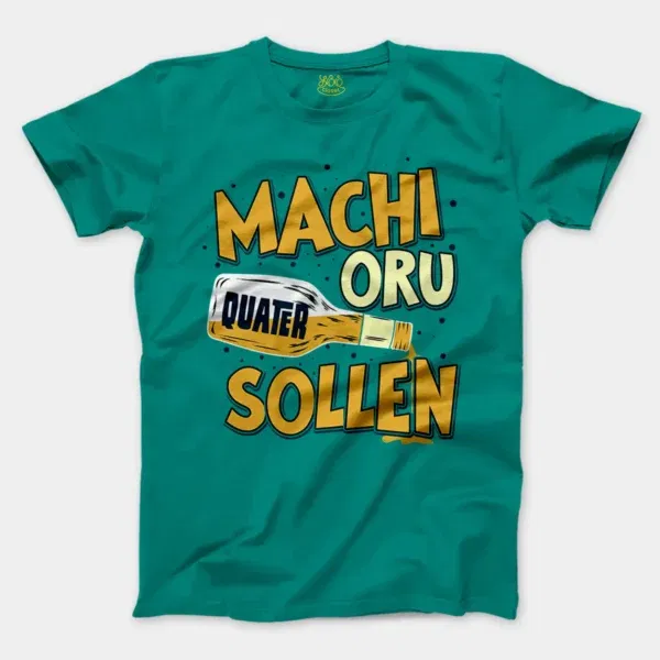 Machi Oru Quater Sollen Men/Unisex T-Shirt in Jade Dome Color