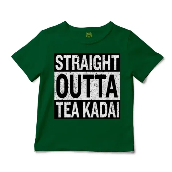 Straight Outta Tea Kadai Unisex Toddler T-Shirt in Kelly Color