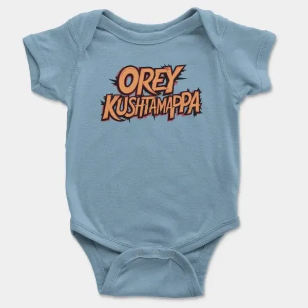 Ore Kushtamappa Short Sleeve Baby Onesie in Light Blue Color