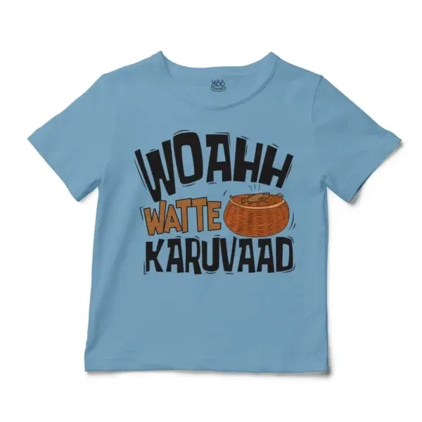 Woahh!! Watte Karuvaad Unisex Toddler T-Shirt in Light Blue Color