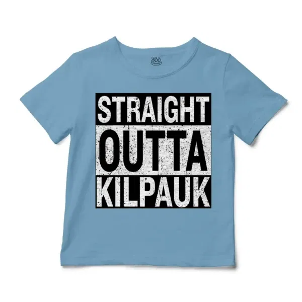 Straight Outta Kilpauk Unisex Toddler T-Shirt in Light Blue Color