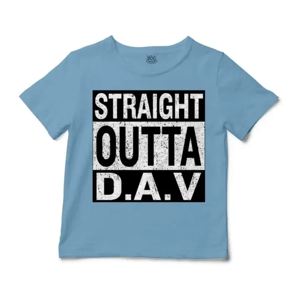 Straight Outta Dav Unisex Toddler T-Shirt in Light Blue Color