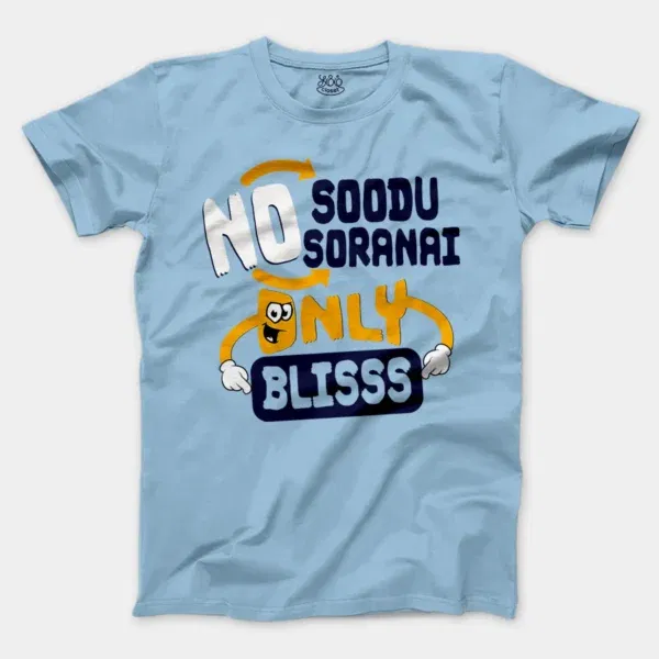 No Soodu No Soranai Only Blissssssss Men/Unisex T-Shirt in Light Blue Color