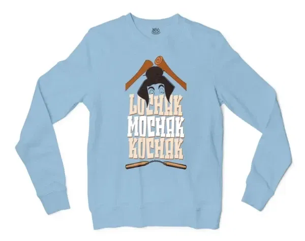 Lochak Mochak Kochak Men/Unisex Long Sleeve Sweatshirt in Light Blue Color