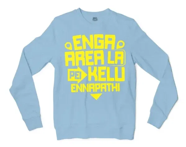 Enga Area La Pei Kelu Ennapathi Men/Unisex Long Sleeve T-Shirt in Light Blue Color