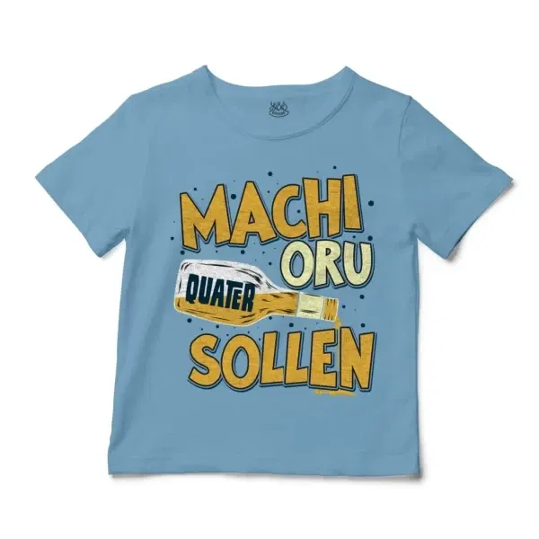 Machi Oru Quater Sollen Unisex Toddler T-Shirt in Light Blue Color