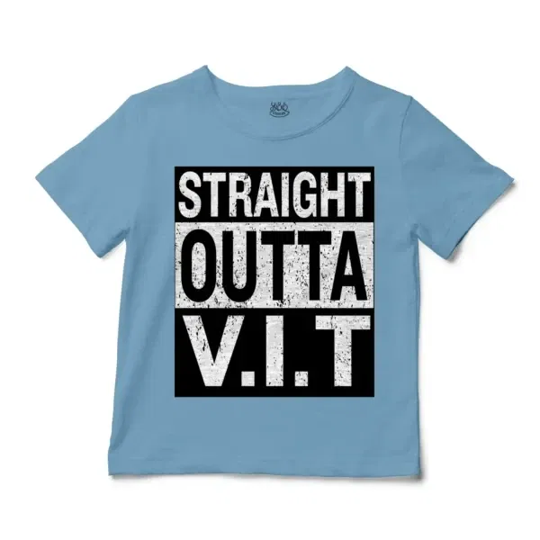 Straight Outta Vit Unisex Toddler T-Shirt in Light Blue Color