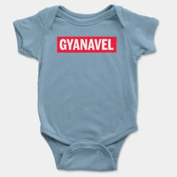 Gyanavel Short Sleeve Baby Onesie in Light Blue Color