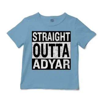 Straight Outta Adyar Unisex Toddler T-Shirt in Light Blue Color