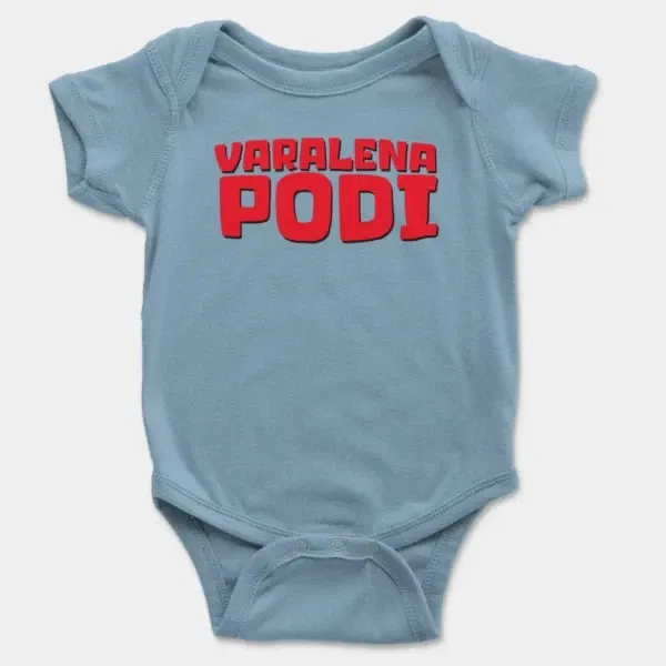 Varalena Podi Short Sleeve Baby Onesie in Light Blue Color