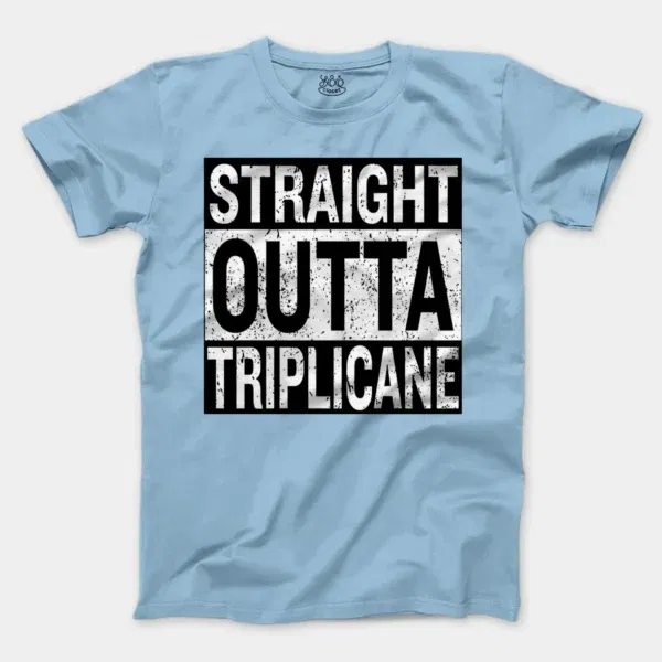 Straight Outta Triplicane Men/Unisex T-Shirt in Light Blue Color