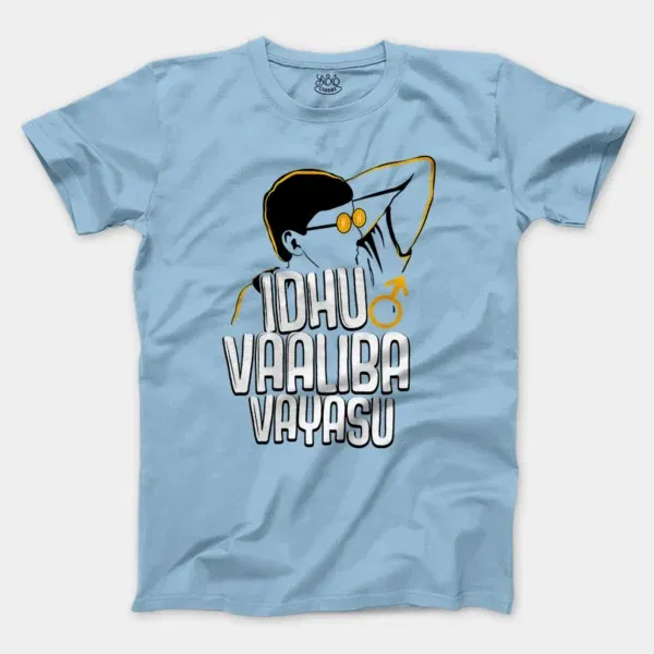 Idhu Vaaliba Vayasu Men/Unisex T-Shirt in Light Blue Color