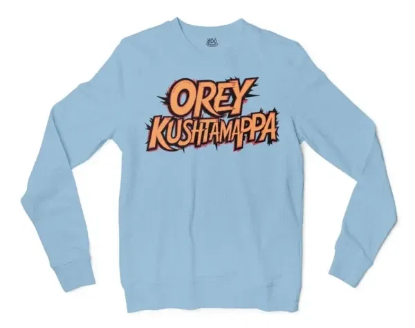 Ore Kushtamappa Men/Unisex Long Sleeve Sweatshirt in Light Blue Color