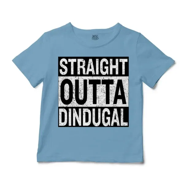 Straight Outta Dindugal Unisex Toddler T-Shirt in Light Blue Color