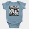 Straight Outta Velachery Short Sleeve Baby Onesie in Light Blue Color