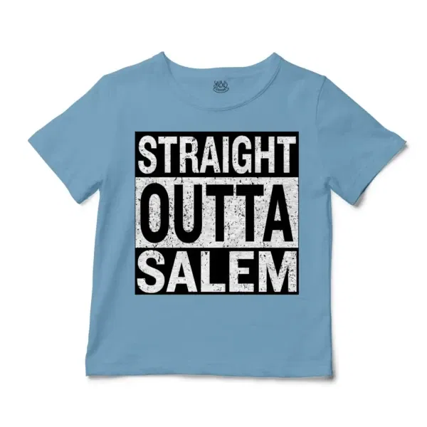 Straight Outta Salem Unisex Toddler T-Shirt in Light Blue Color