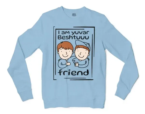 Iam Yuvar Best Friend Men/Unisex Long Sleeve T-Shirt in Light Blue Color