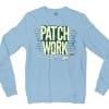 Patch Work Men/Unisex Long Sleeve Sweatshirt in Light Blue Color