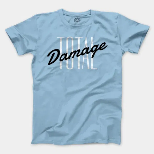 Total Damage Men/Unisex T-Shirt in Light Blue Color