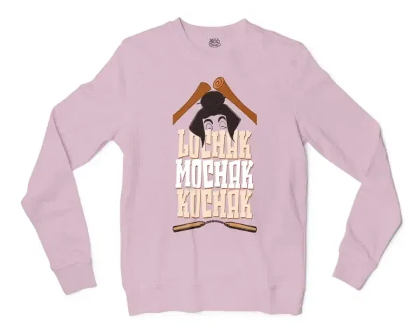 Lochak Mochak Kochak Men/Unisex Long Sleeve T-Shirt in Light Pink Color