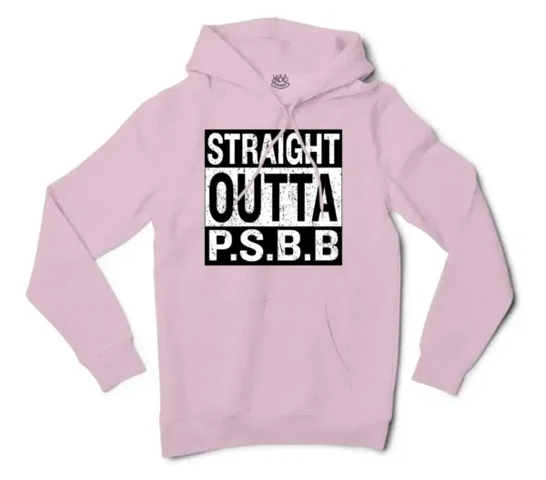 Straight Outta Psbb Men/Unisex Hoodie in Light Pink Color