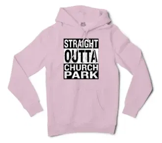 Straight Outta Church Park Men/Unisex Hoodie in Light Pink Color