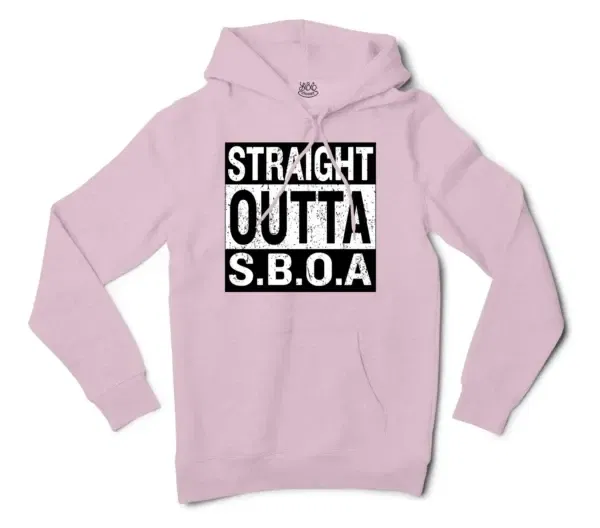 Straight Outta Sboa Men/Unisex Hoodie in Light Pink Color