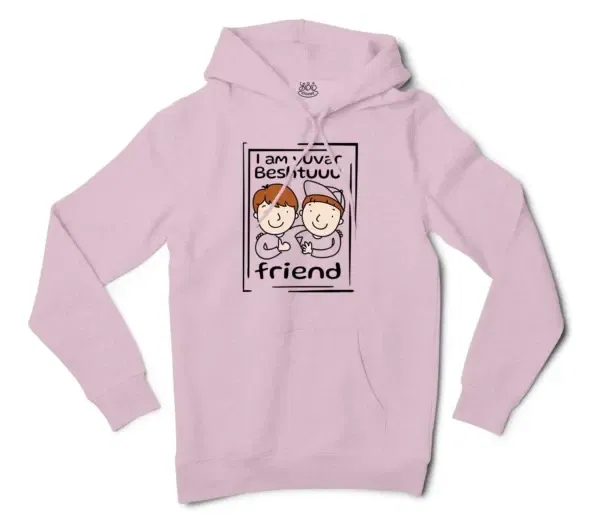 Iam Yuvar Best Friend Men/Unisex Hoodie in Light Pink Color