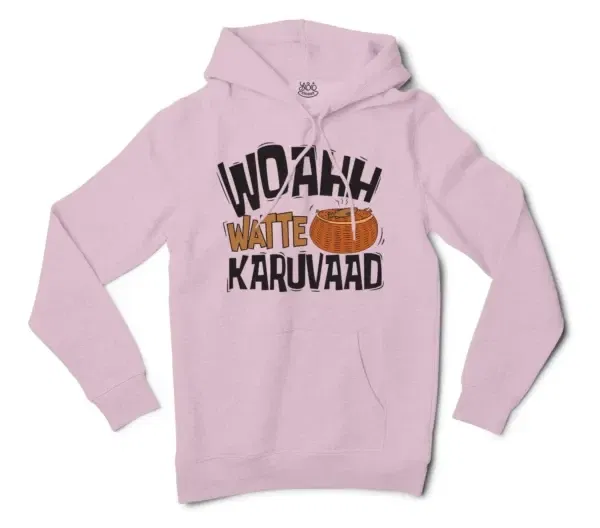 Woahh!! Watte Karuvaad Men/Unisex Hoodie in Light Pink Color