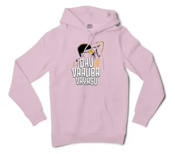 Idhu Vaaliba Vayasu Men/Unisex Hoodie in Light Pink Color